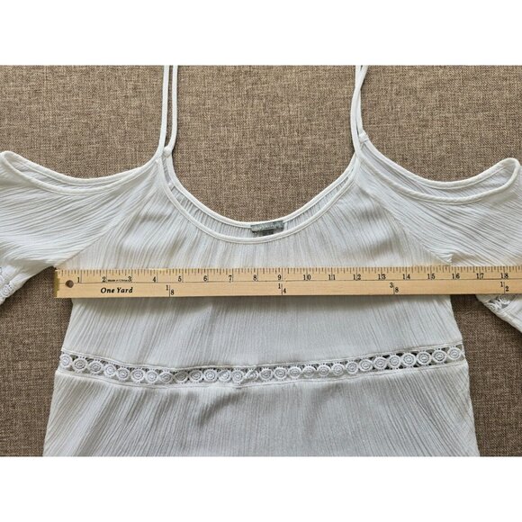 CHARLOTTE RUSSE White Cold Shoulder Strap Blouse S top - Picture 14 of 16